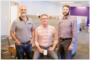 CEO Doug Cusick with co-founders David Stone, CTO, and Dr. Erik Van Eaton, CIO